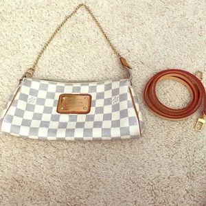 Louis Vuitton Eva Damier Azur clutch with receipt